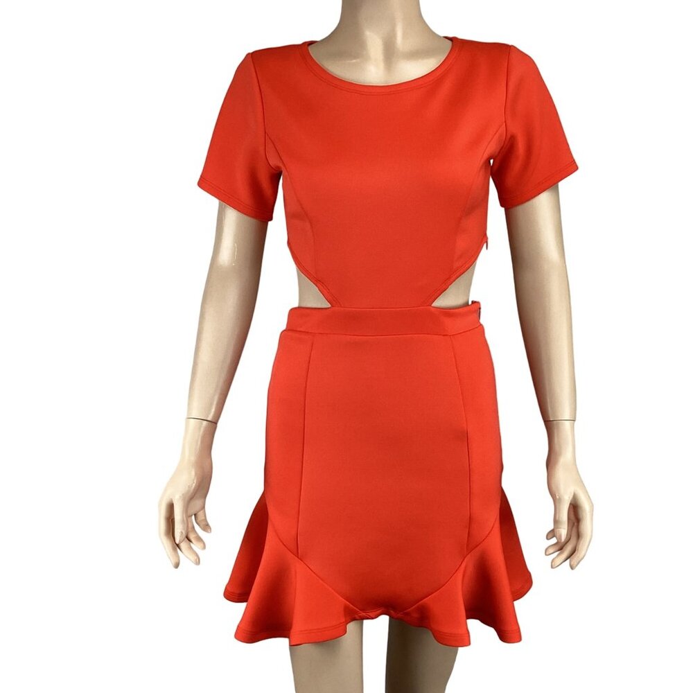 Lovers +‎ Friends Revolve Dress Size Small Coral Eternal Mini Cutout Cocktail - Picture 2 of 10